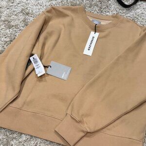 Aritzia TNA Cozy AF Oversized Crew Sand Bluff - Size 1 - NWT